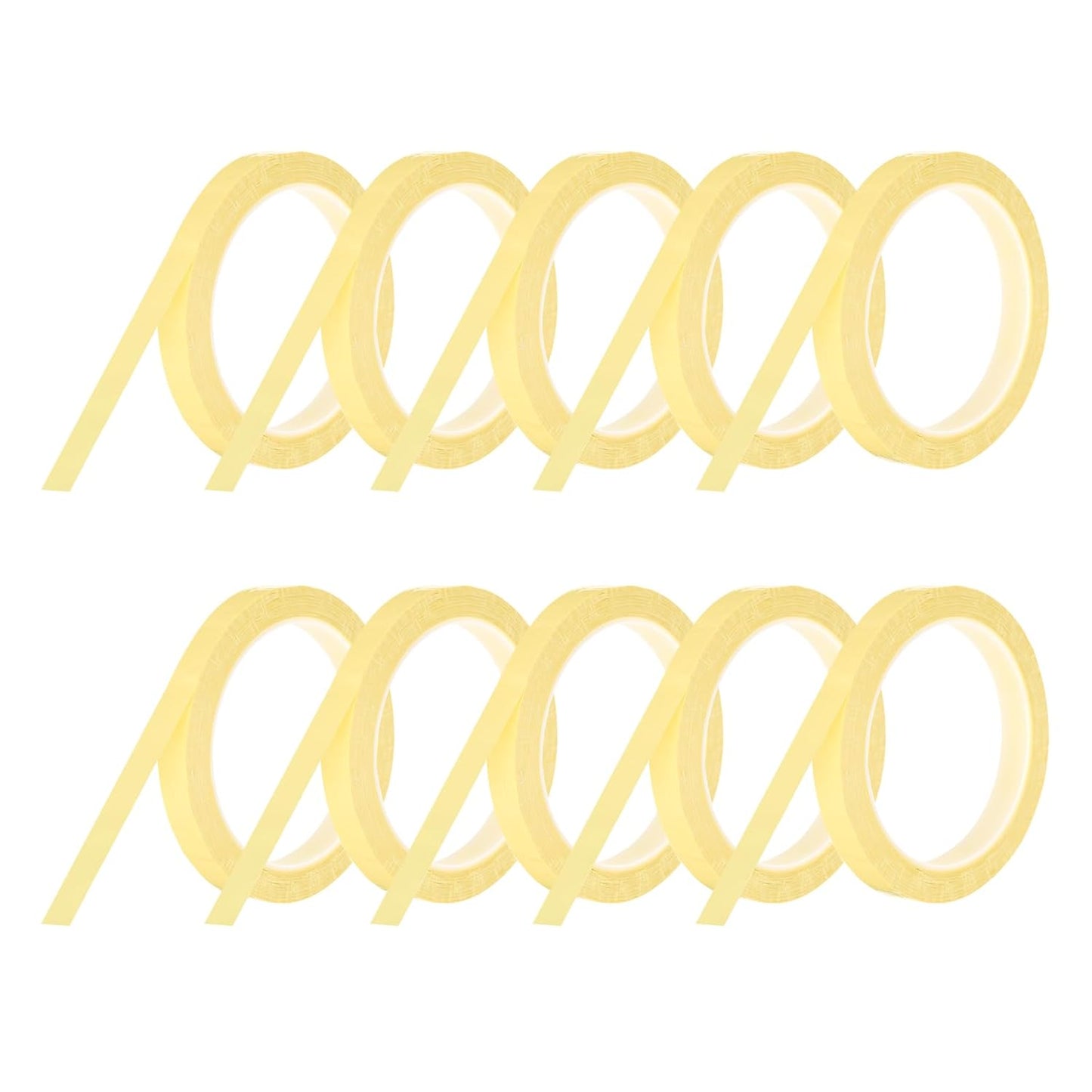 MECCANIXITY 10 Rolls Whiteboard Tape Graphic Chart Tape 12mm 54.7 Yard Art Tape Thin Self-Adhesive Pinstripe Tape Masking Tape for Gift Wrapping Craft Supplies, Light Yellow