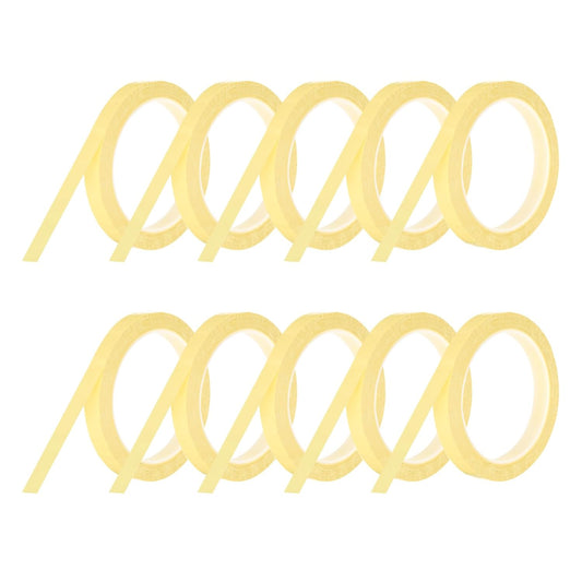 MECCANIXITY 10 Rolls Whiteboard Tape Graphic Chart Tape 12mm 54.7 Yard Art Tape Thin Self-Adhesive Pinstripe Tape Masking Tape for Gift Wrapping Craft Supplies, Light Yellow
