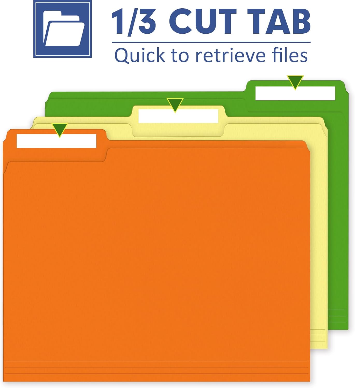 File Folder, PANDRI 220 Pack Colored File Folder, 1/3 Cut Tab, Letter Size, Assorted 12 Colors Filing Folder for Office School Business