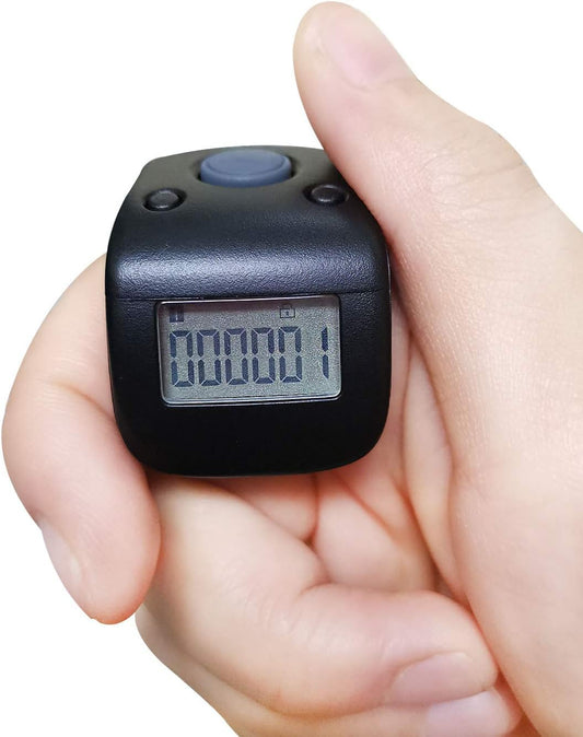 Rechargeable Silent Finger Counter 6 Channels Digital Tasbih Tally Clicker with LED for Prayer Knitting Sports Gift