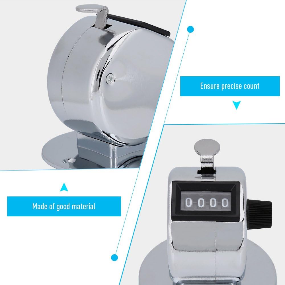 Bnineteenteam 5pcs Hand Tally Counters, 4 Digit Mechanical Palm Counter Handheld Number Click Counter Tally Clicker Counter for Sports Games Golf