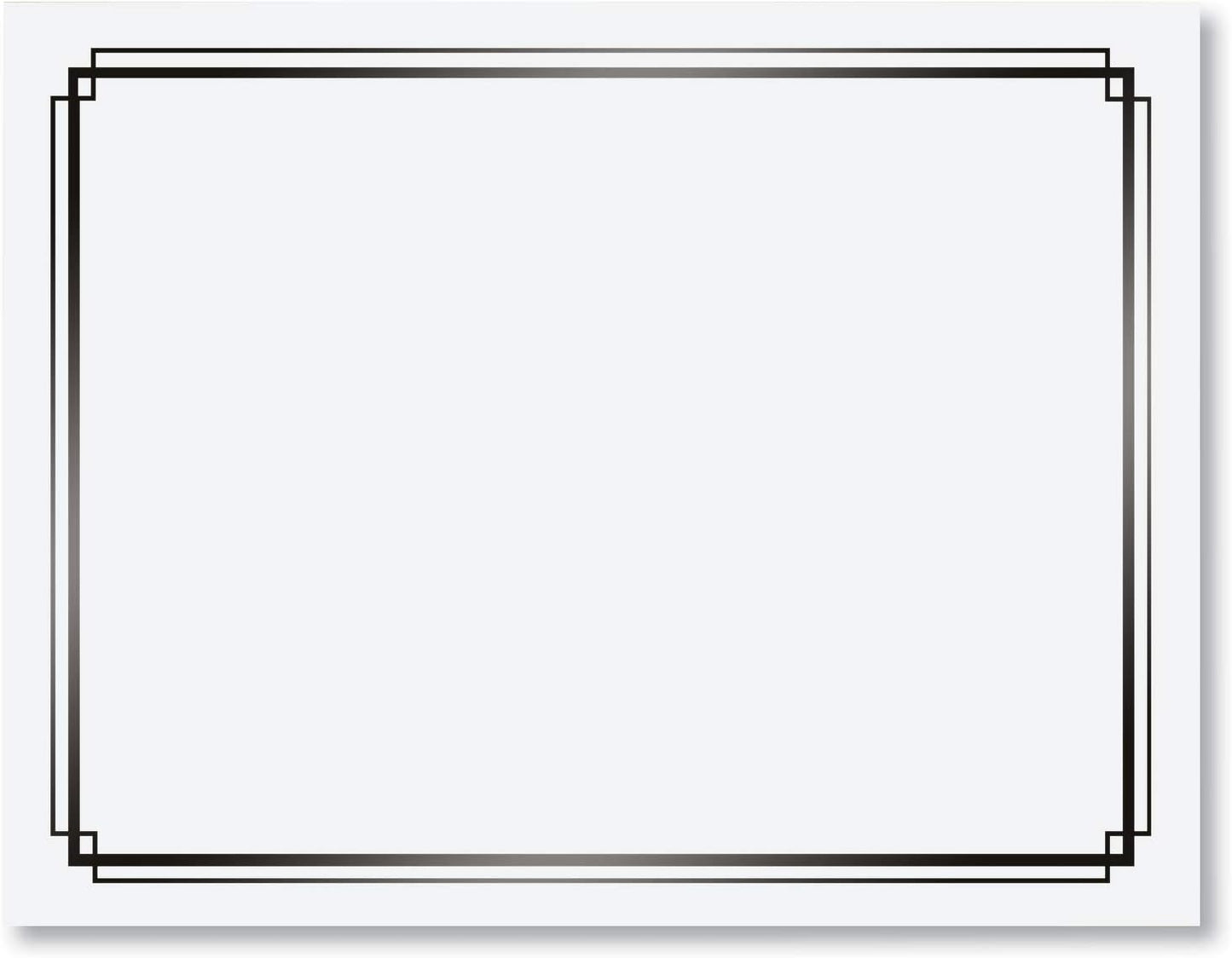 PaperDirect Foil Elegance Specialty Certificates, 50 Sheets of 38lb White Paper, 8½" x 11", Double Black Foil Border, Perfect for Awards, Students, Employees, Volunteers, Course Completion, Diplomas