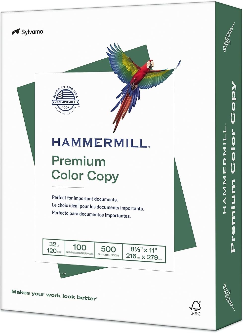 Hammermill Printer Paper, Premium Color 32 Lb Copy Paper, 8.5 x 11 - 1 Ream (500 Sheets) - 100 Bright, Made in the USA, 102630