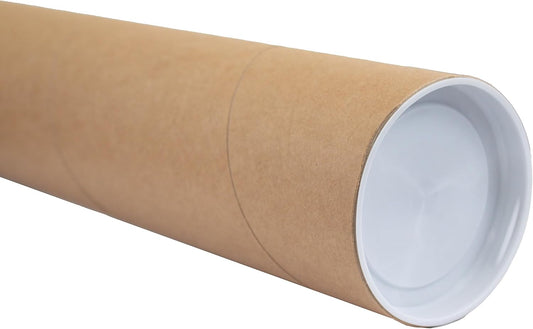 MagicWater Supply Mailing Tube - 3 in x 24 in - Kraft - 1 Pack - for Shipping and Storage of Posters, Arts, Crafts, and Documents