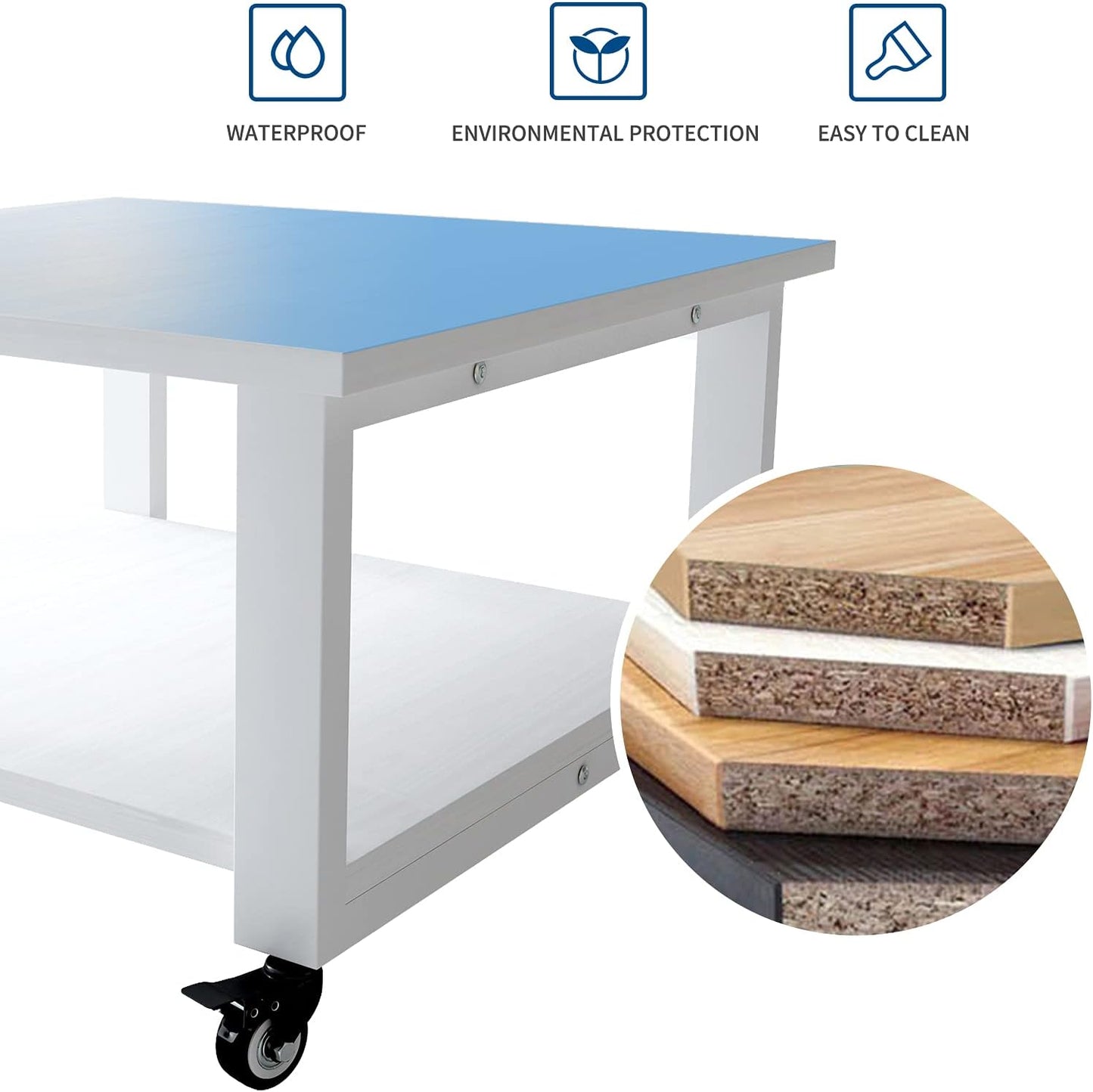 Natwind 2 Tier Laser Printer Stand,19.7''x19.7''x12.6'' Large Printer Table Copier Stand Under Desk,Heavy Duty Rolling Cart with Paper Storage Shelf,Printer Holder on Wheels for Home Office (White)