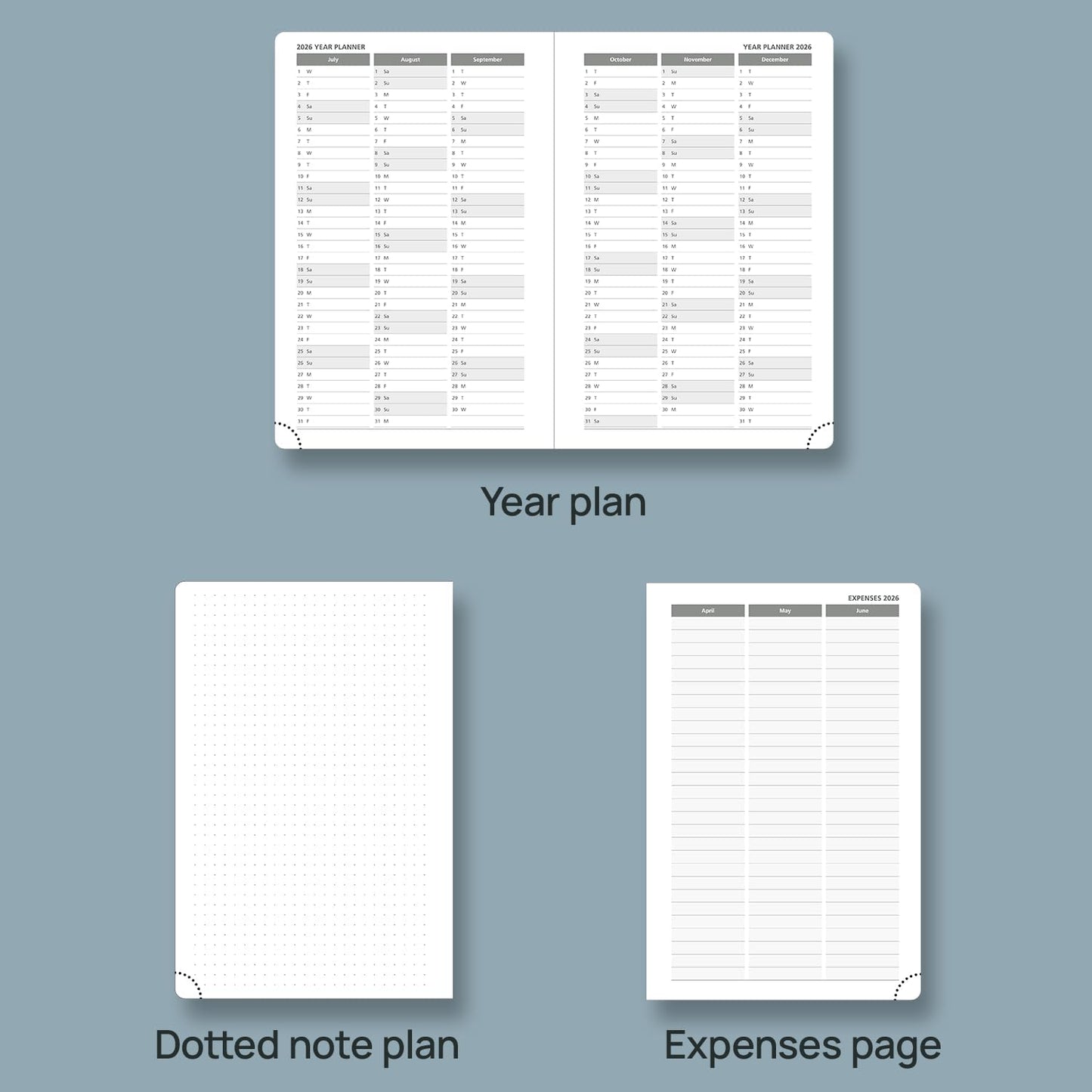 POPRUN 2026 Daily Planner One Page Per Day A5 Size Calendar (5.75" x 8.5") - 12 Months Hourly Appointment Book with Hardcover, Pocket, Pen Holder - Orange