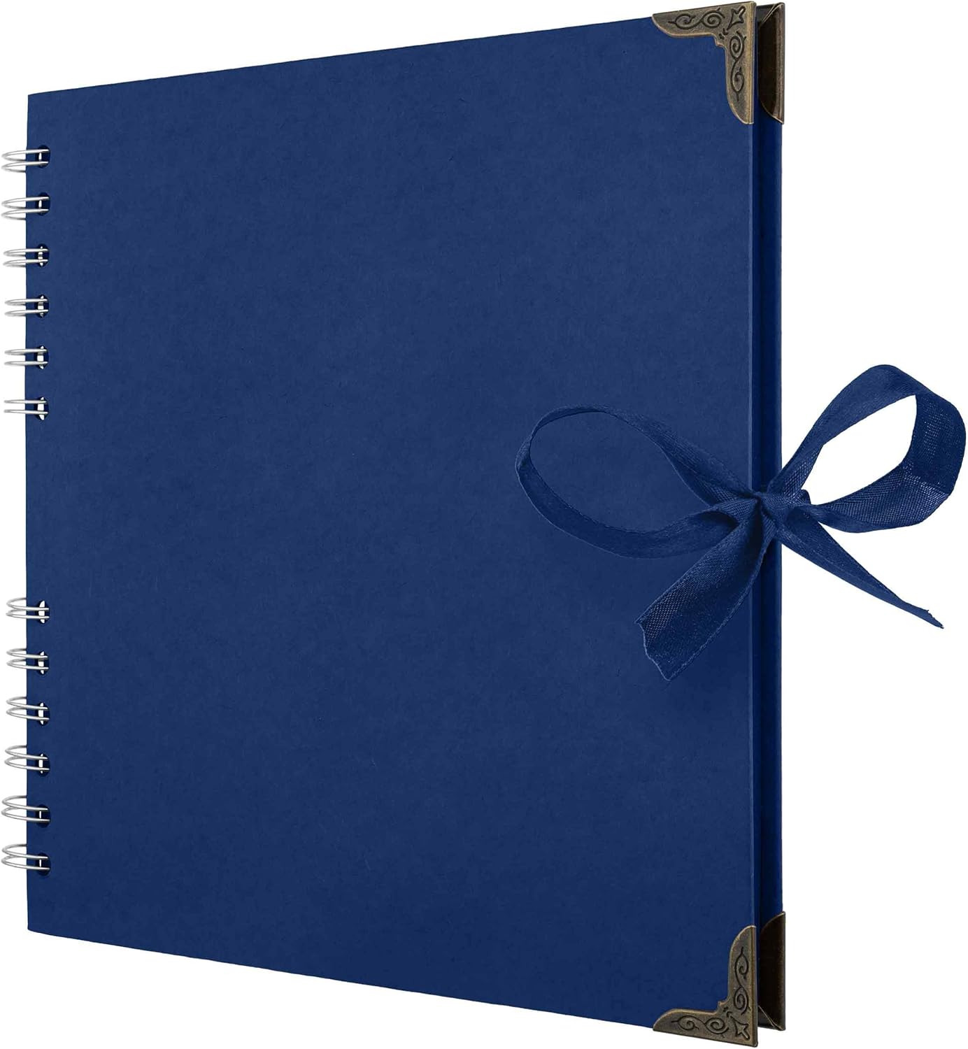 Bstorify Square Scrapbook Photo Albums 8 x 8 Inch Blue Hardcover with Ribbon Closure - Ideal for Scrapbooking, Art & Craft Projects