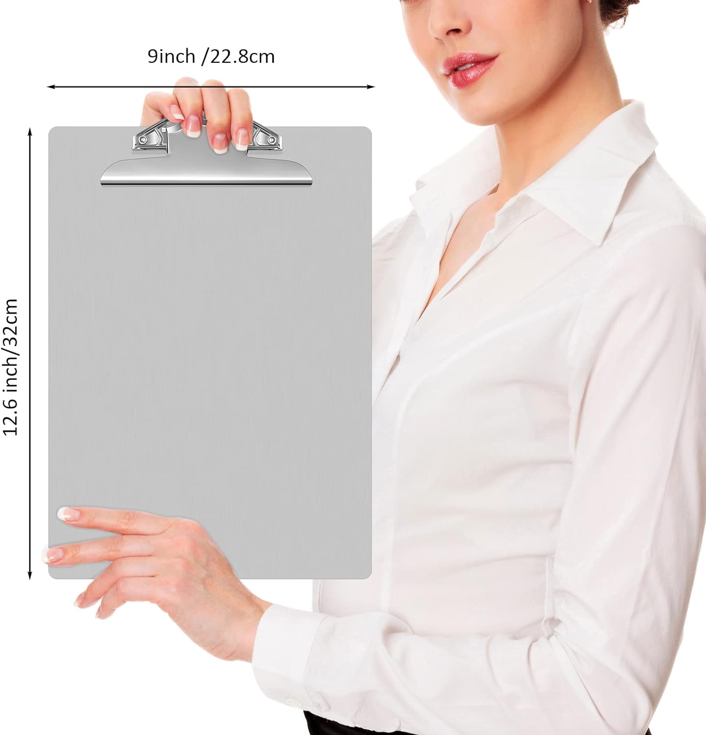 16 Pcs Metal Clipboard Heavy Duty Aluminum Clipboards 12 x 9 Inch Metal Clip Board with Low Profile Clip A4 Letter Size Document Holder for Office School Medical Jobsite Laboratory