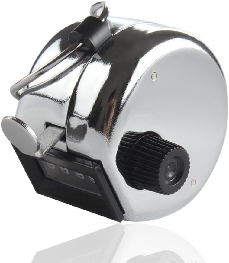 4 Pack Handheld Tally Counter 4 Digit Tally Counter Metal Mechanical Palm Counter Clicker Counter Count Clicker Counts up to 9999, for Transportation,Warehouse, Sports, Golf & Coach