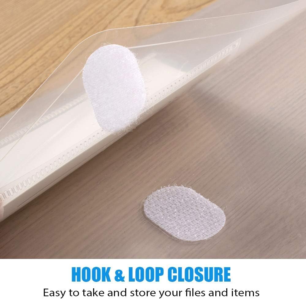 Sooez 5 Pack Plastic Envelopes Poly Envelopes, Clear Document Folders US Letter A4 Size File Envelopes with Label Pocket for School Home Work Office Organization, Clear