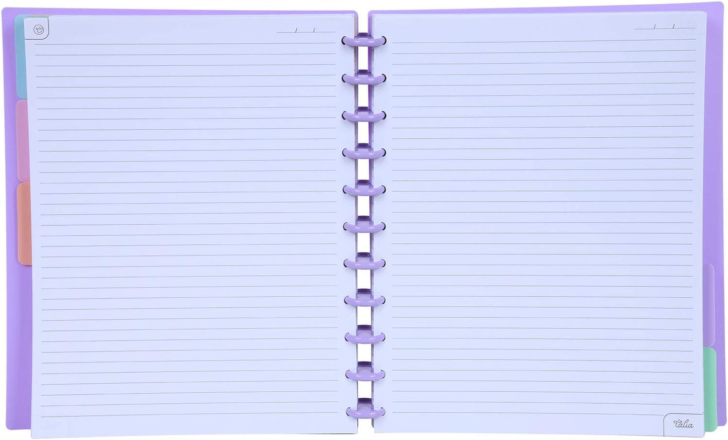 Talia Discbound Notebooks, Planner, Customizable, (Lavender w/Lavender Discs, Letter (8.5in x 11in))