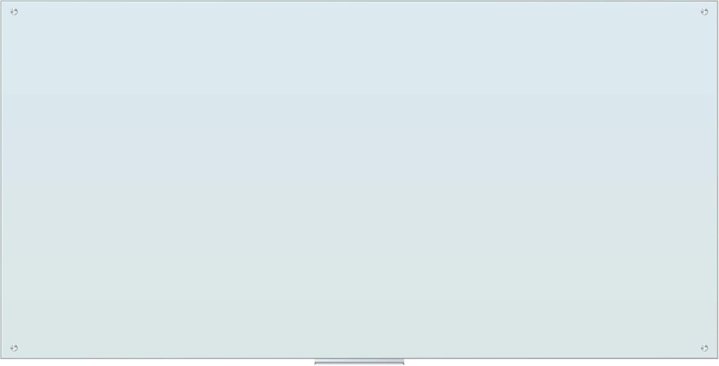 U Brands Magnetic Glass Dry-Erase Board, 96" X 48" Inches, White Frosted Surface, Frameless