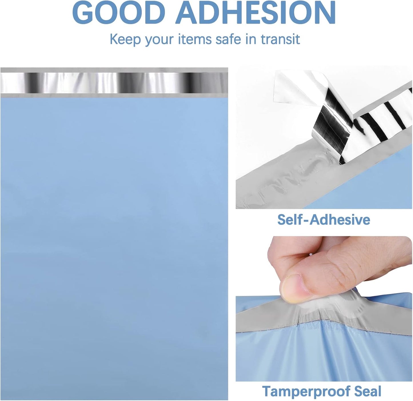 Metronic Poly Mailers 14.5x19 200pcs, Large Shipping Bags for Clothing, Durable Shipping Envelopes, Mailing Bags for Small Business, Waterproof and Tear-Proof Poly Bags Blue