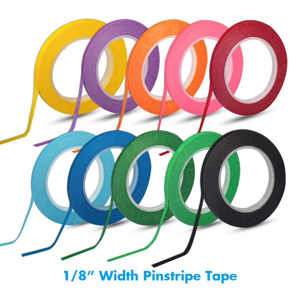 selizo 10 Rolls 1/8” Whiteboard Pinstripe Tape Dry Erase Board Tape Line Thin Striping Graphic Chart Art Tape Grid Lining Tape for White Board, 10 Colors
