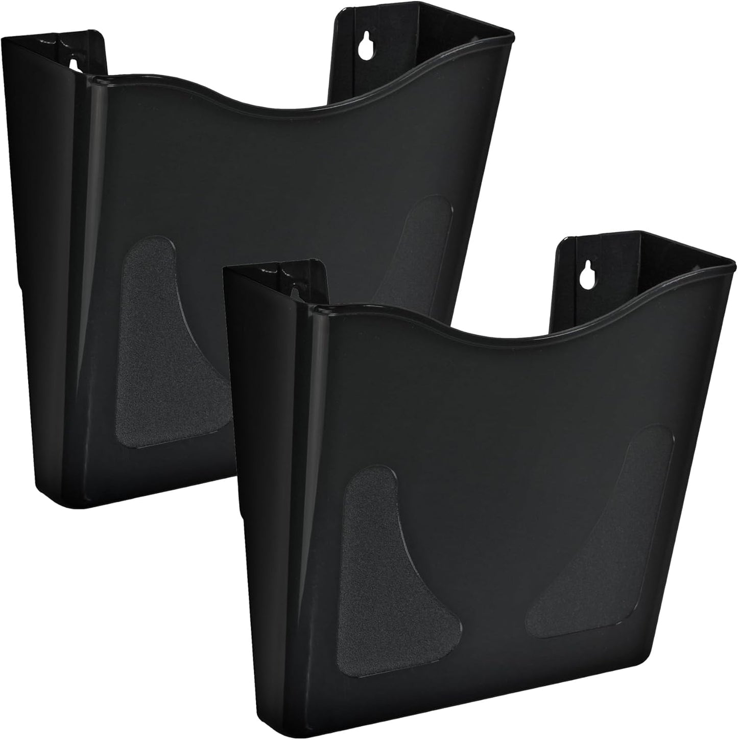 Azar Displays 250088-BLK-2PK Single Vertical Pocket Wall Mount File Holder, Black (2-Pack)