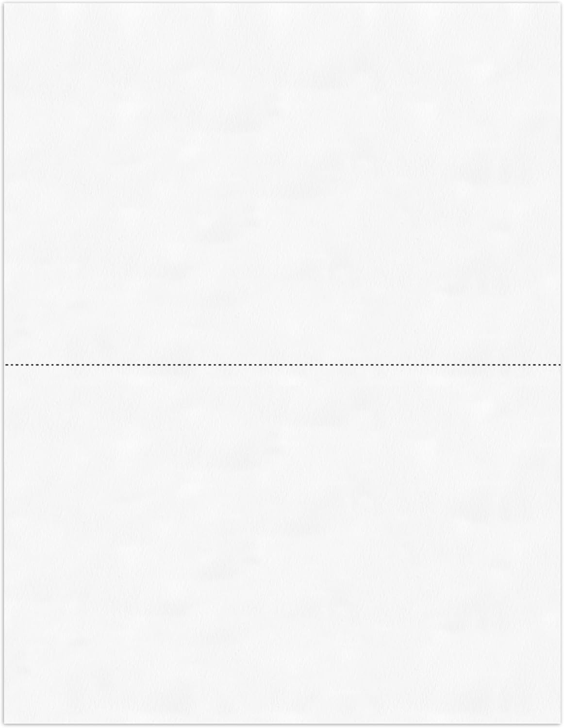 PrintWorks Professional Half Sheet Perforated Paper 8.5” x 11” - Perfect For W-2, 1099, & Statement Use - Made in the USA - 500 Sheets - 20 lb - A5 Paper - Printer Compatible - White (04116)