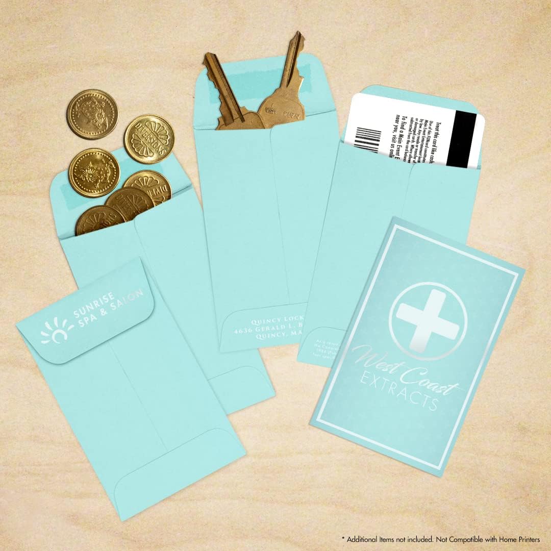 LUXPaper #1 Coin Envelopes | 2 1/4" x 3 1/2" | Seafoam Blue | 80lb. Text | 50 Qty.