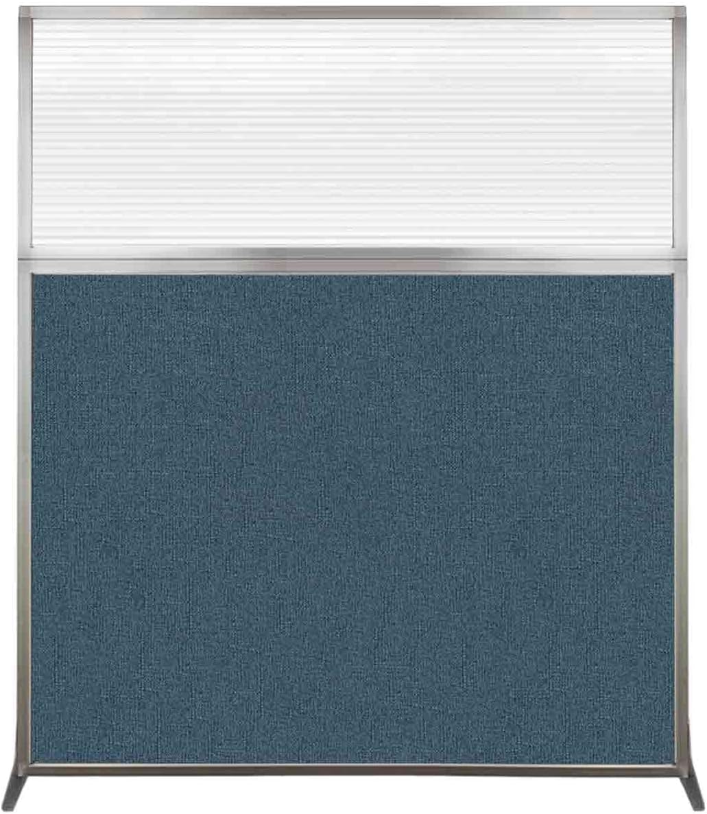 Versare Hush Screen Portable Room Divider | Workstation Wall Divider | Freestanding Privacy Hush Panels | Clear Fluted Windows | Fabric Office Divider Screen | Great for Room Separation