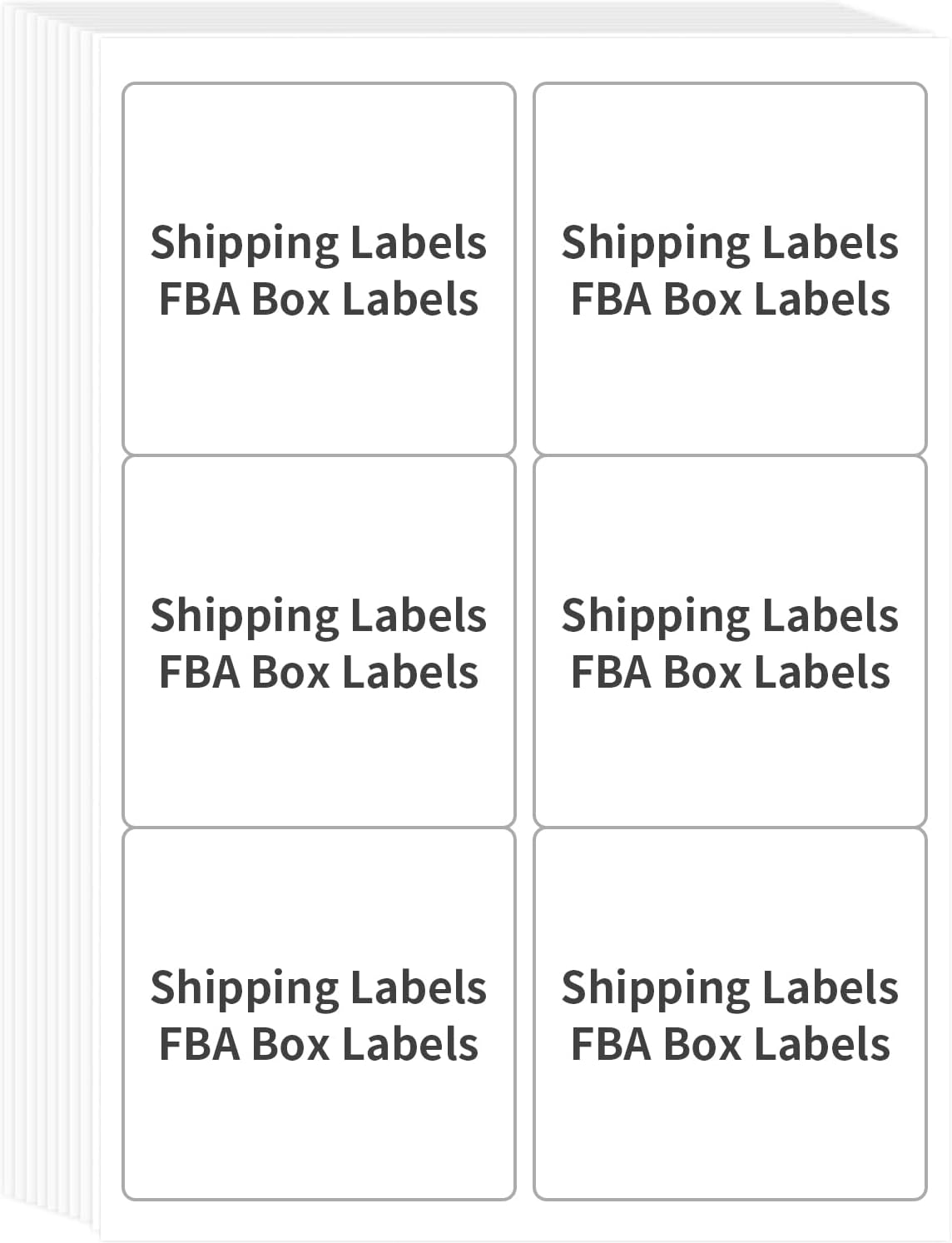 FungLam Printable Sticker Paper, 3-1/3" x 4" Shipping Address Labels 3000 Blank Mailing Labels for Laser & Inkjet Printers, 6 per Page Label Stickers, 500 Sheets
