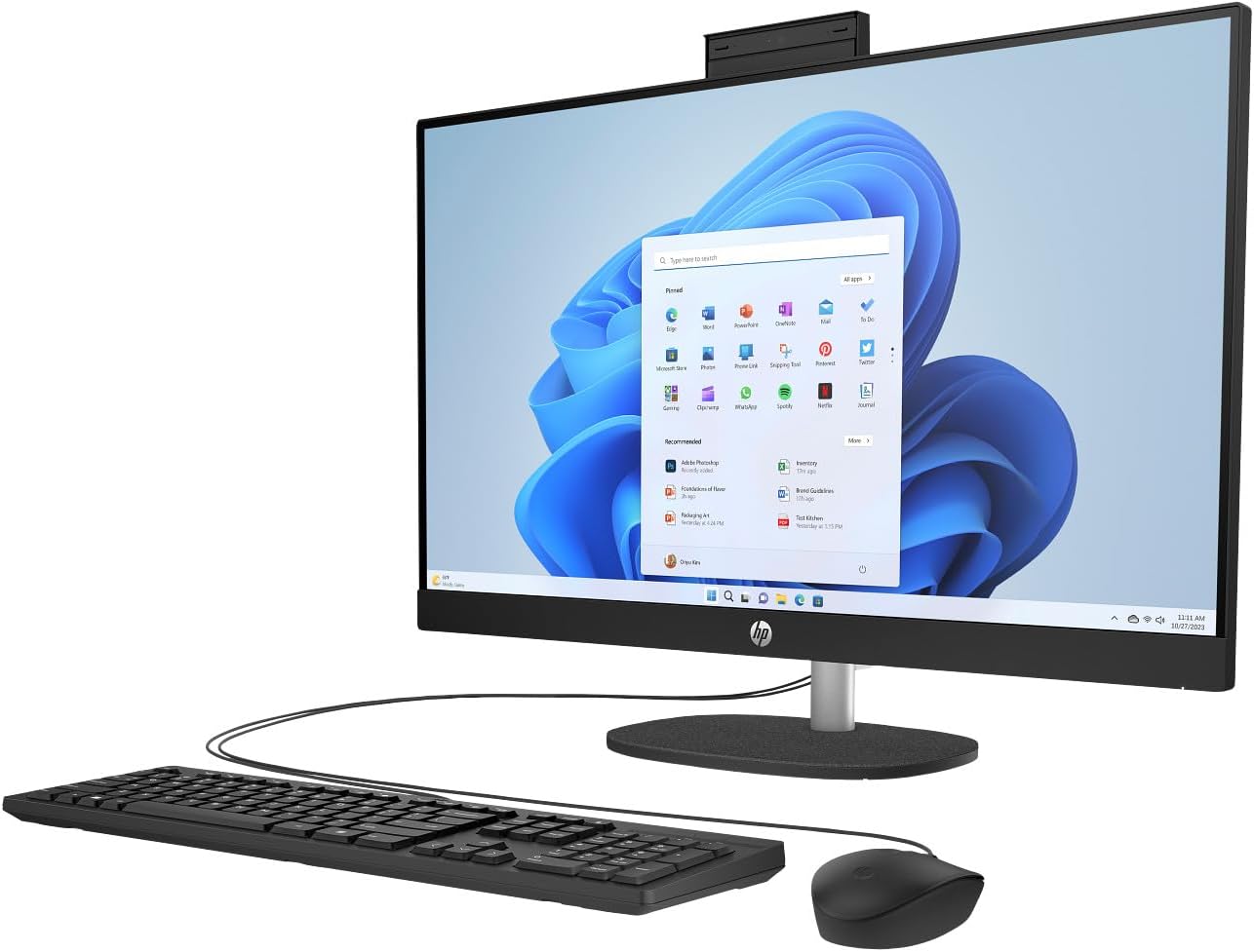 HP 27" FHD Touchscreen Business All-in-One Desktop Computer, Intel 12-Core Ultra 7 155U (Beats i7-1355U), 16 GB DDR5 RAM, 1 TB SSD, Intel Iris Xe Graphics, Wired KB & Mouse, Wi-Fi 6, Windows 11 Pro