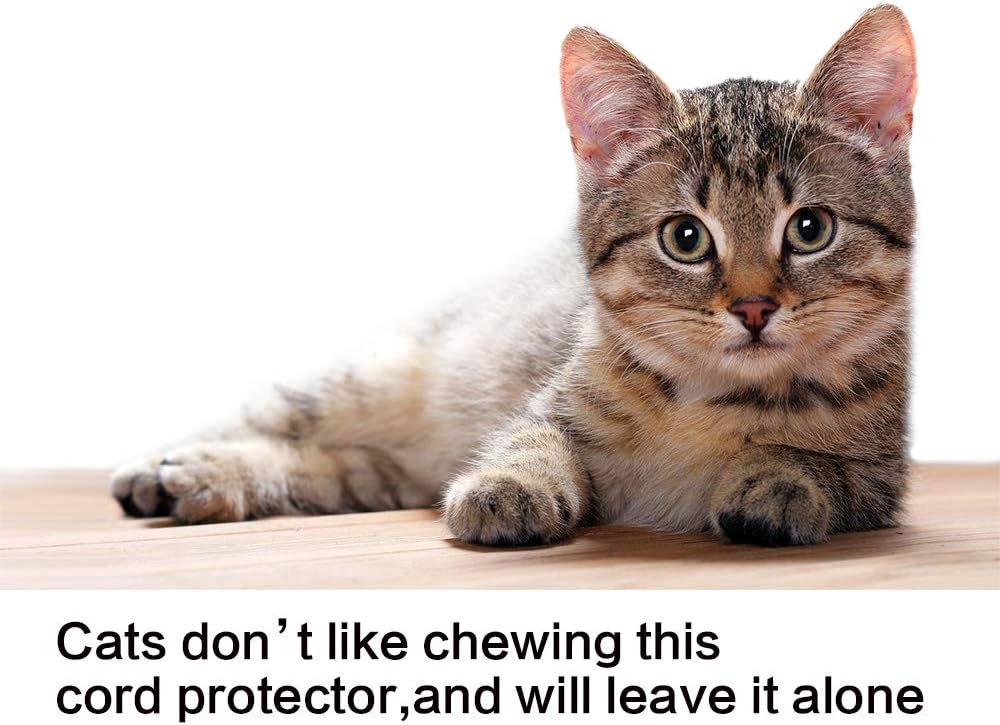 Alex Tech 25ft - 1 inch Cord Protector Wire Loom Tubing Cable Sleeve Split Sleeving For USB Cable Power Cord Audio Video Cable – Protect Cat From Chewing Cords - Blackred