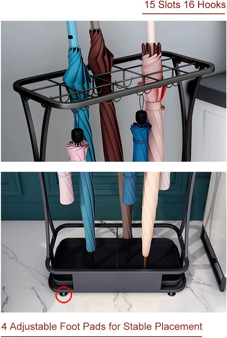 GeLive Umbrella Holder Entryway Umbrella Display Stand Rack Umbrella Container Cane Rack Walking Stick Stand Golf Club Organizer Metal Home Office Patio Decor Indoor Outdoor Stored 31 Umbrellas