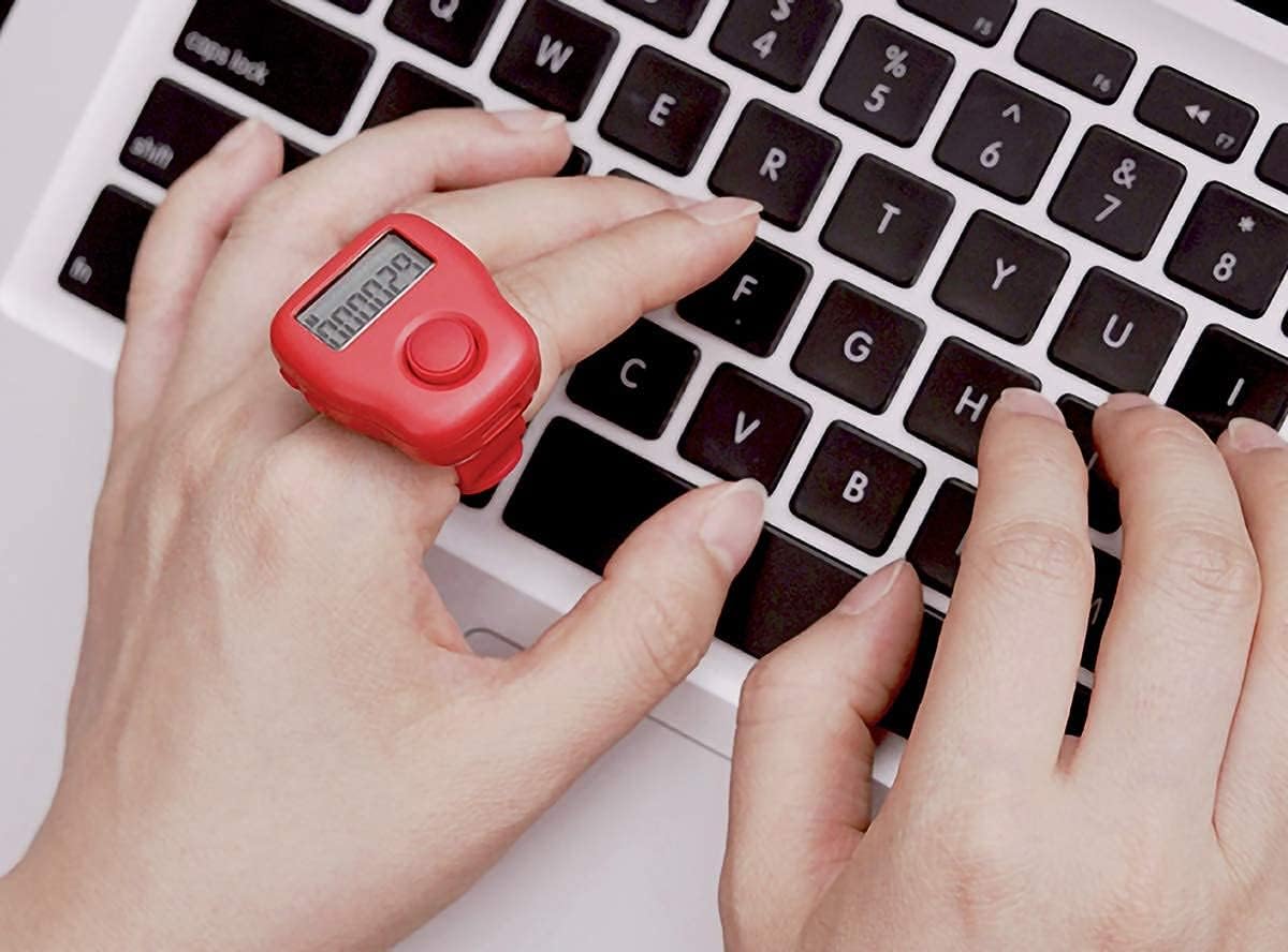 Rechargeable Silent Finger Counter 6 Channels Digital Tasbih Tally Clicker with LED for Prayer Knitting Sports Gift