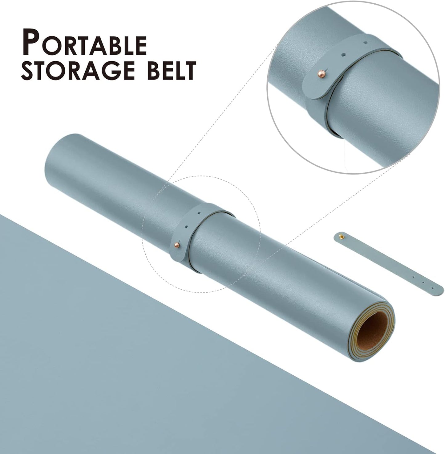 Cork Desk Mat - Dual-Sided Desk Pad for Office and Home - Desk Organization and Accessories - Ideal for Large Mouse Pad and Desk Mats on Top of Desks(Light Blue,27.6"x 13.8")