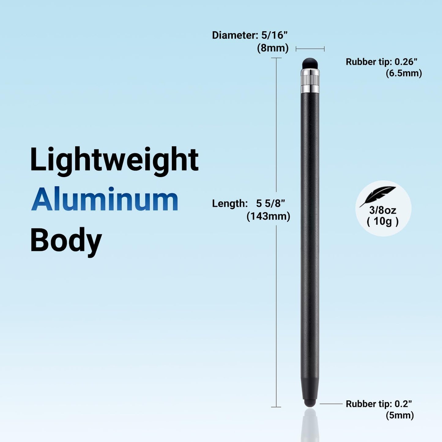 LINFANC 12Pcs Black Stylus Pen for Touchscreen, 2-in-1 High Precision & Sensitivity Stylus Pen for iPhone/iPad/Android Smartphones and Tablets Compatible with All Touch Screens