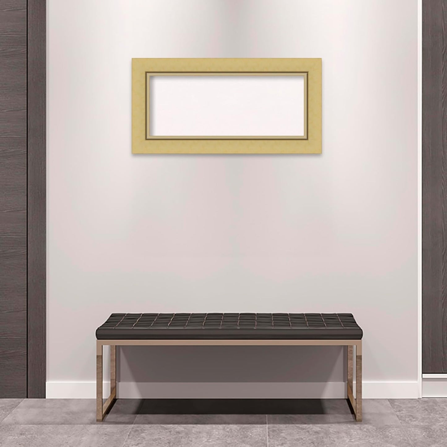 Amanti Art White Cork Board for Wall, 18x36 Vision Board with Gold Frame, Medium Corkboard Office Decor for Home Organization, Casual Corkboard Pinboard to Display Items for Home Organization in