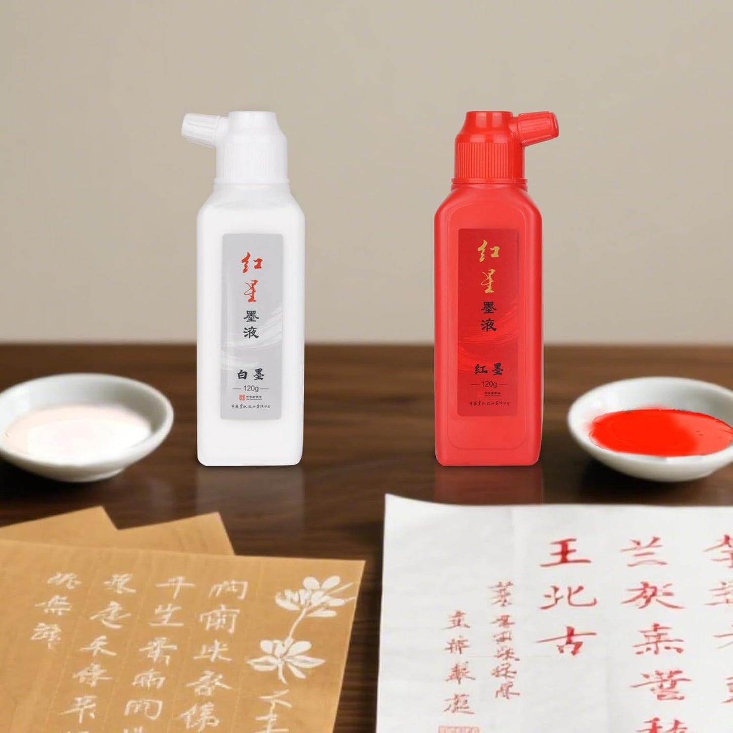 MEGREZ Colored Ink Liquid Sumi Ink, Copying Ink for Chinese Painting Drawing Writing and Brush Calligraphy, Specialized Ink for Detailed Artwork, White