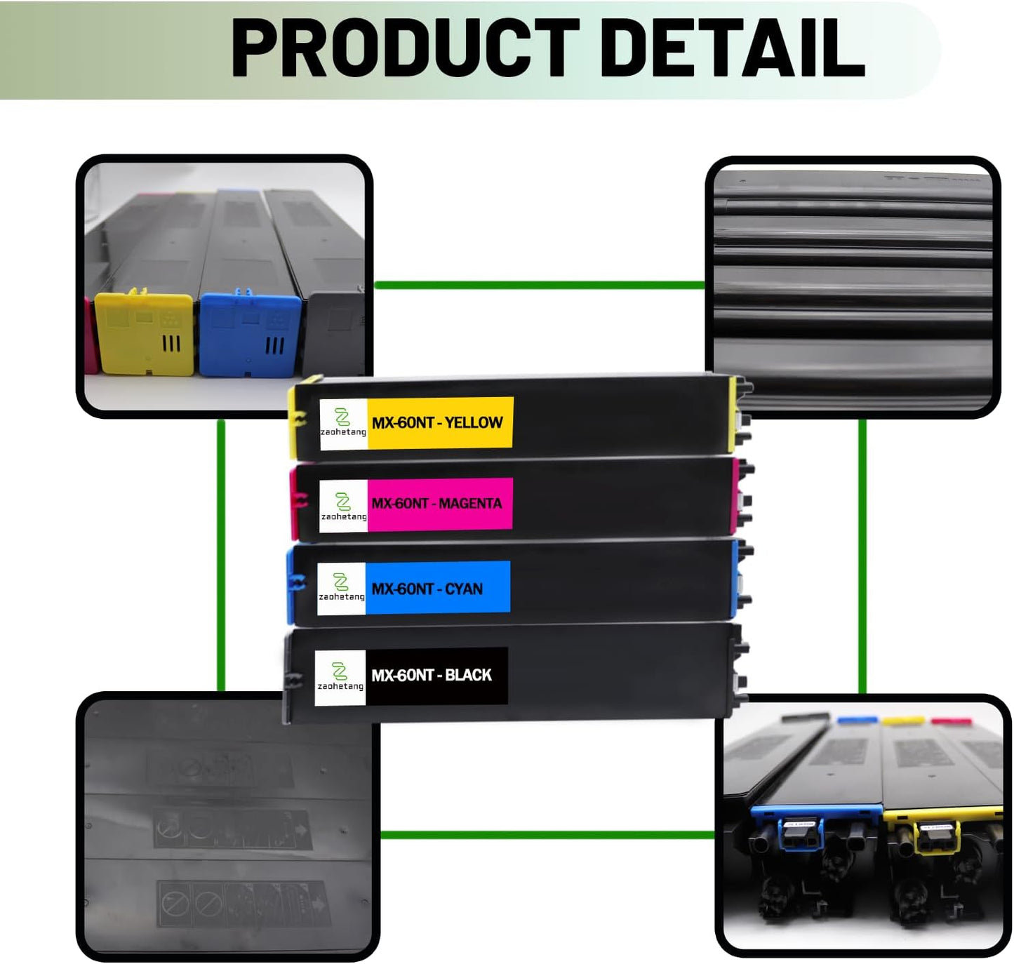 MX-60NT MX-61NT Toner Cartridges Set(61NTBA 61NTCA 61NTMA 61NTYA) Compatible for Sharp MX-2651 MX-3051 MX-3071 MX-3551 MX-3571 MX-4051 MX-4071 Printer