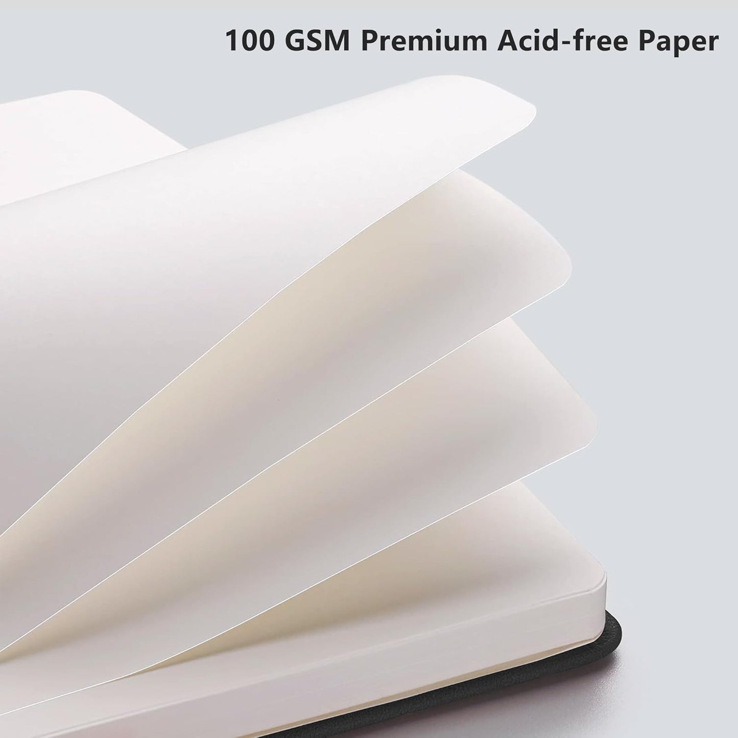 RETTACY Blank Journal Notebook, 2-Pack, 192 Pages per Pack, A5 Medium Size (5.7'' x 8.3''), Leather Hardcover, 100 GSM Thick Paper, for Sketching, Drawing, Painting (Black & Black)