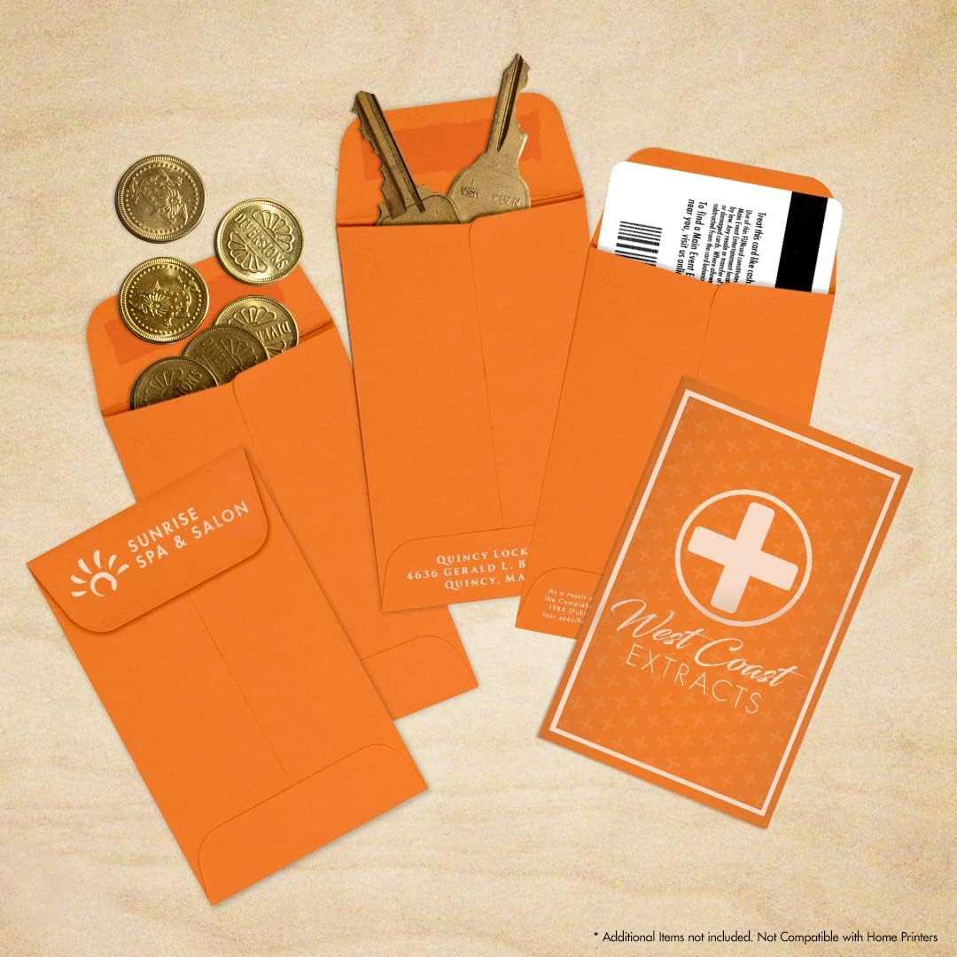 LUXPaper #1 Coin Envelopes | 2 1/4" x 3 1/2" | Mandarin Orange | 80lb. Text | 1,000 Qty