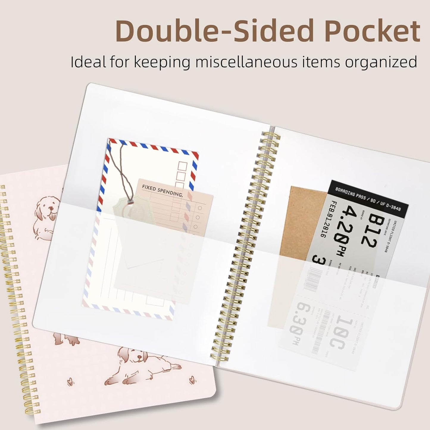 Cute Spiral Notebook journal A4 Aesthetic Pretty Design for Women Girls Kawaii with Pocket, 8.5 x 11 inch, Graph, Better Dog