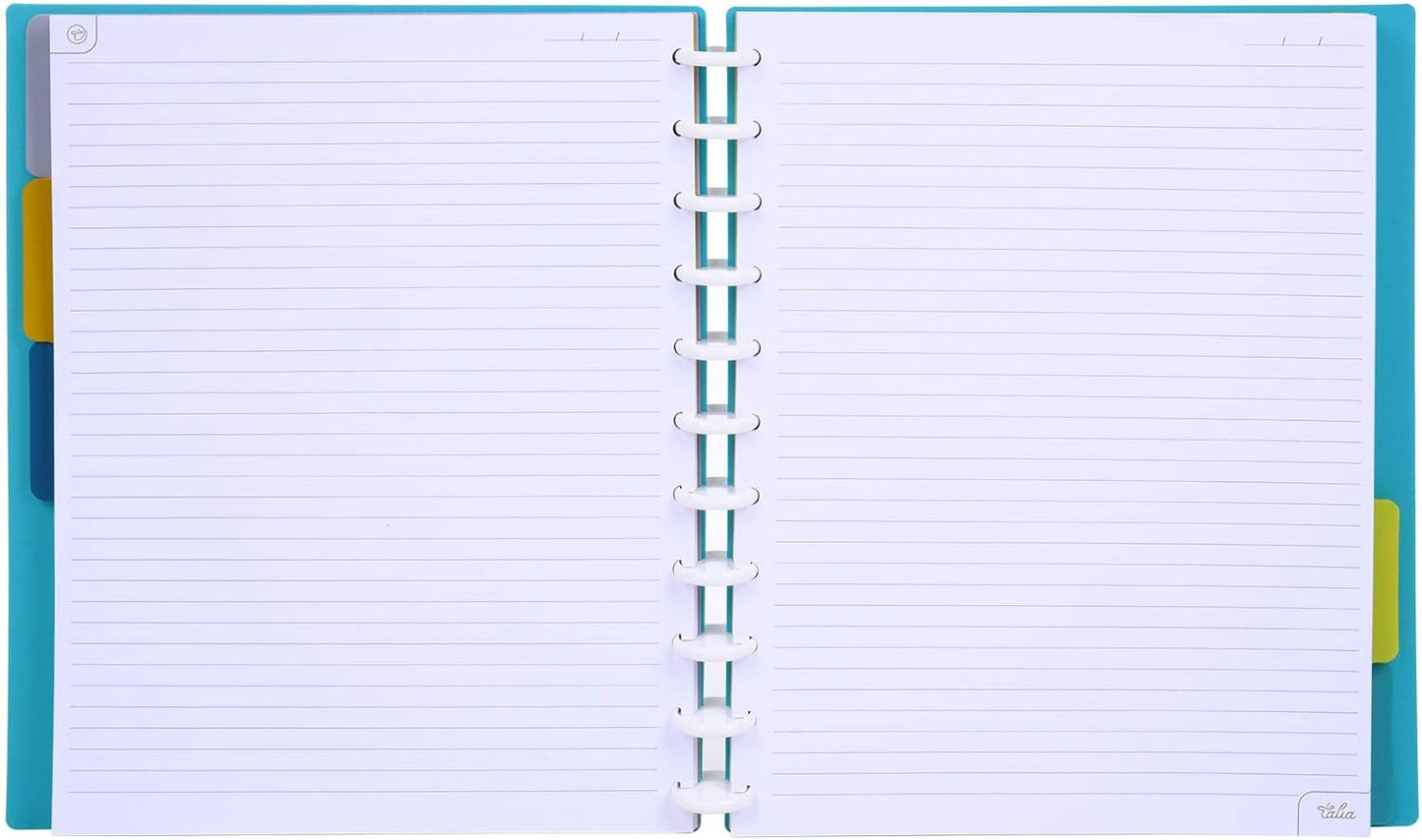 Talia Discbound Notebooks, Planner, Customizable, (Energetic Turquoise, Letter (8.5in x 11in))