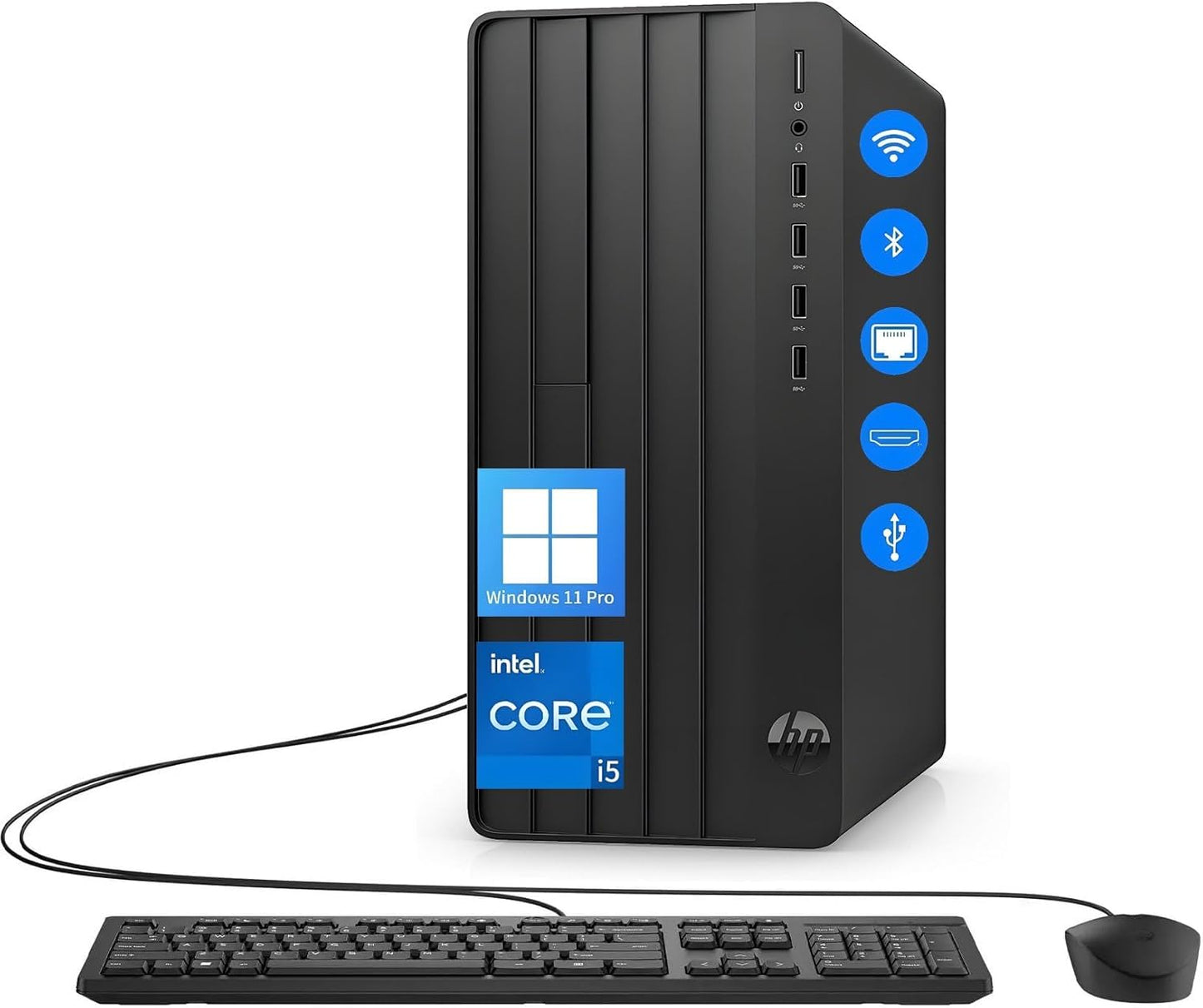 HP Desktop Computers Tower PC for Home Business Student, Intel 6-Core i5-12500 (Beat i7-11700), 64GB DDR4 RAM, 1TB PCIe SSD, WiFi, Bluetooth, RJ-45, Keyboard and Mouse, Windows 11 Pro, Wendbo