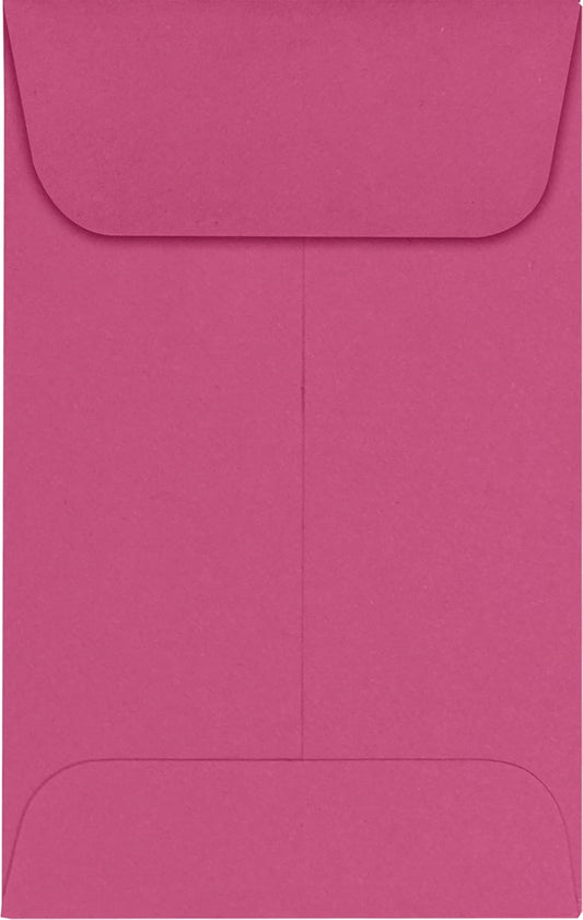 LUXPaper #1 Coin Envelopes | 2 1/4" x 3 1/2" | Magenta Pink | 80lb. Text | 50 Qty