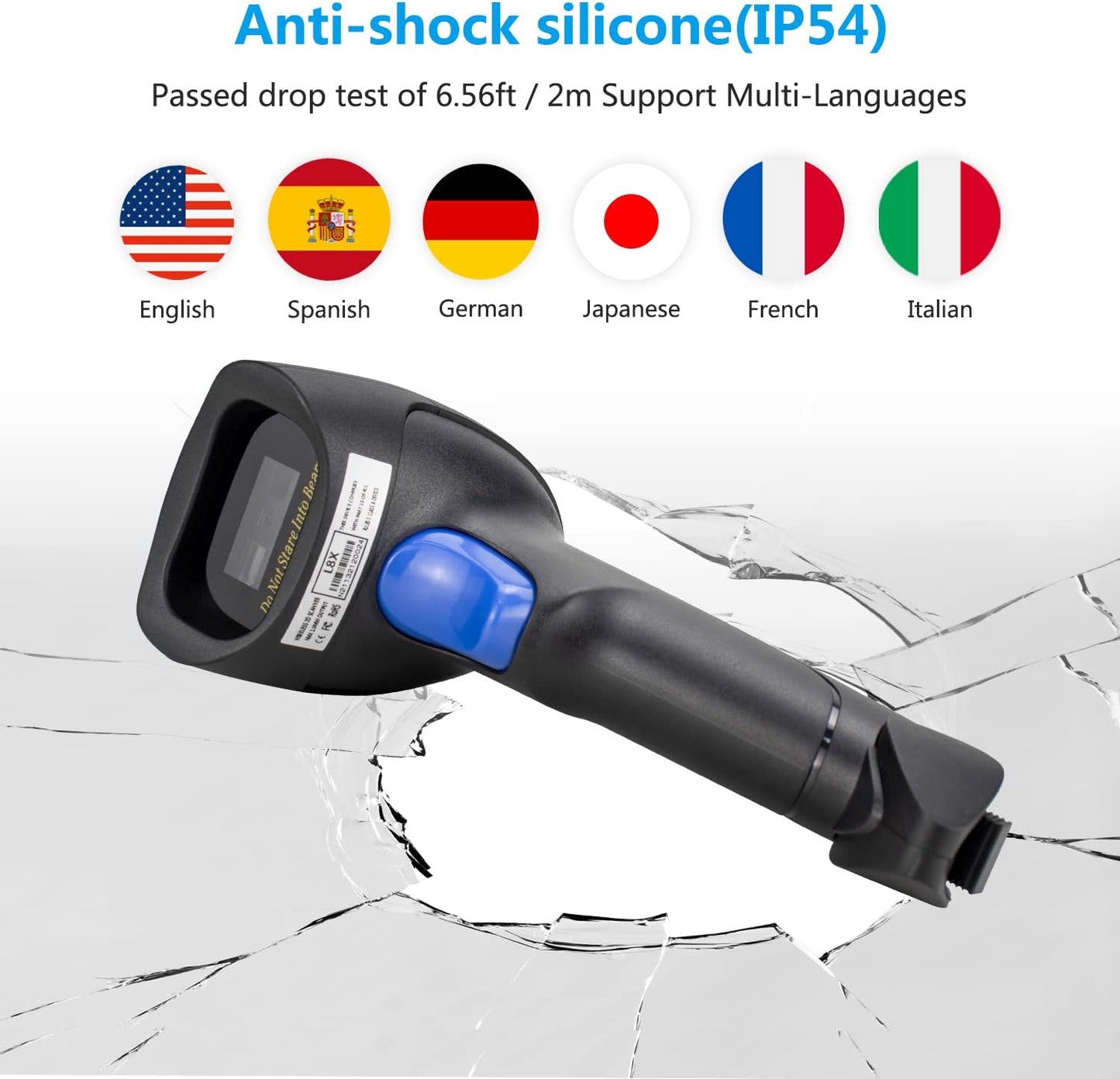 NetumScan Bluetooth 1D Bar Code Scanner, 3 in 1 Automatic Wireless Barcode Scanner Handheld USB CCD Barcode Reader for Store, Warehouse POS, Computer, Tablet, iPhone, iPad, Android