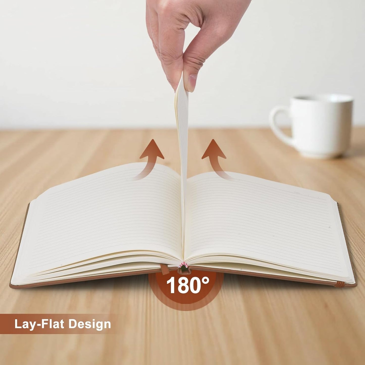 ViVin Lined Journal Notebooks, 3 Pack, Brown, 192 Pages, Medium 5.5 x 8.3 inch, College Ruled, A5 Hardcover Notebooks, Journaling Notebooks for Writing, Business, School