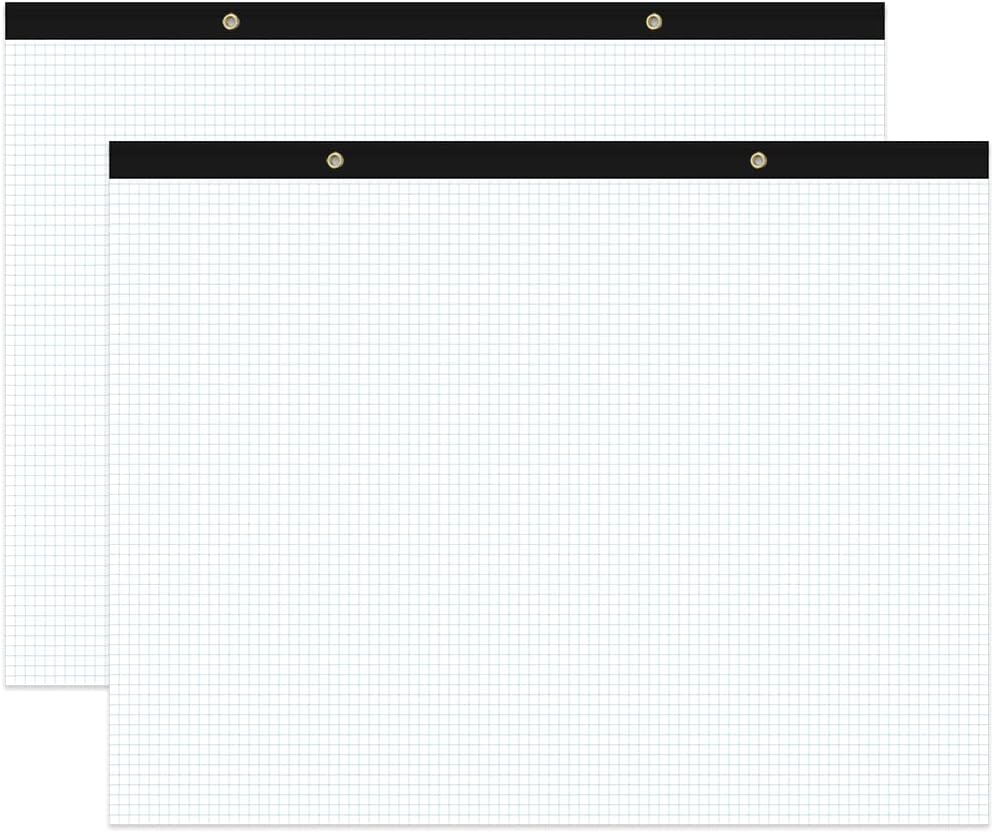 Yaridar (2-Pack) Large Engineering Graph Paper - 22" x 17" Grid Paper Notepad, 4"x4" Blue Grid 100 Sheets/200 Pages Paper for Engineer Architect Designer Mathematician Draftsman