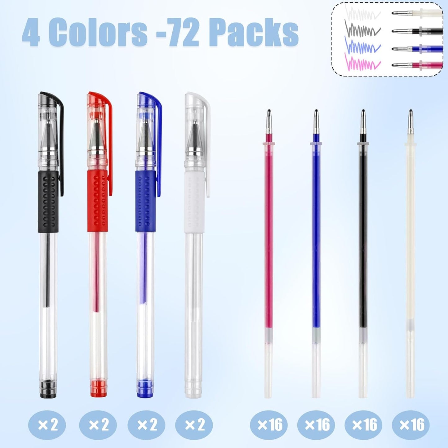 8 Pcs Heat Erasable Pens for Fabric with 64 Refills, Fabric Marking Pens for Sewing, Quilting, Embroidery, Dressmaking, Tailors Sewing Chalk Pencils