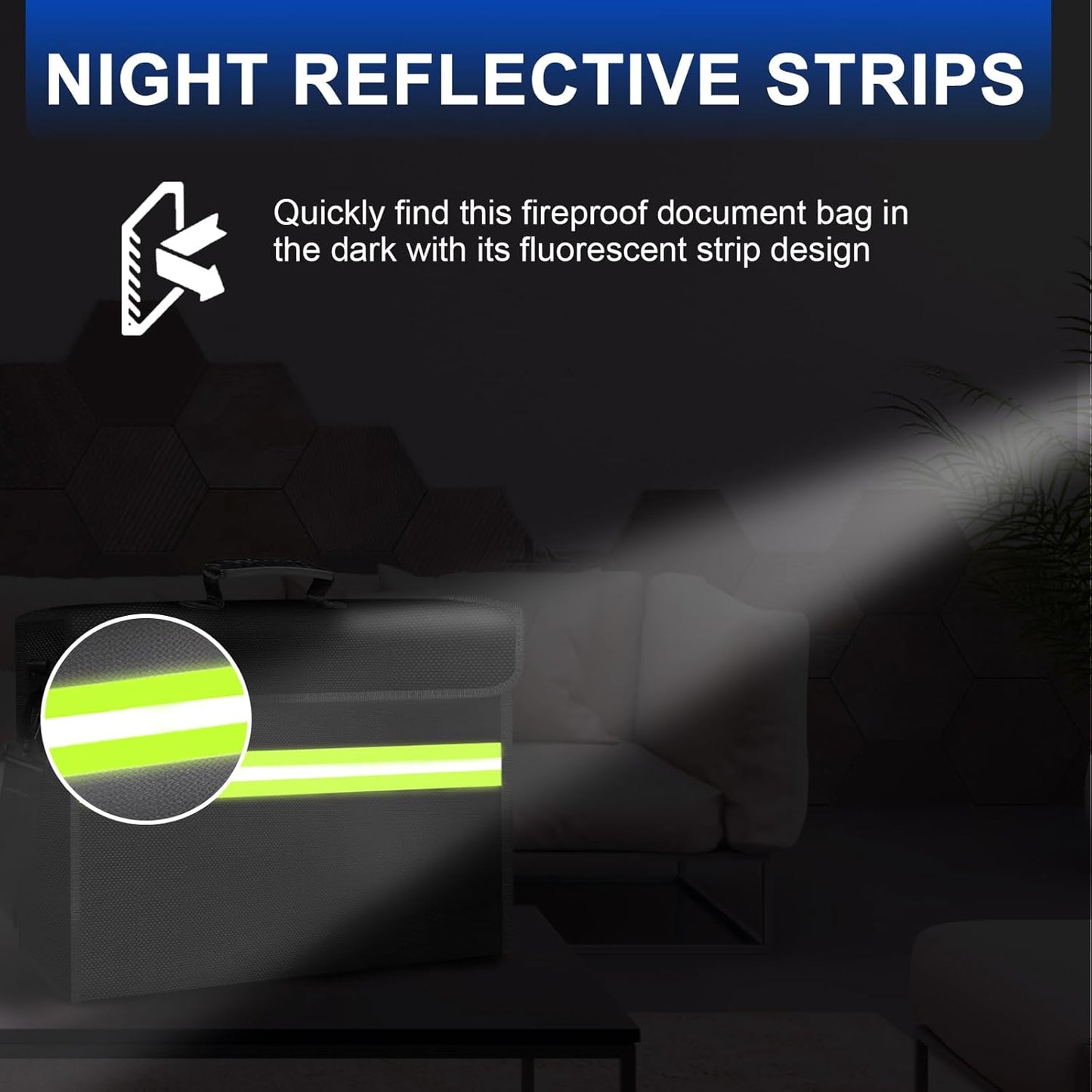 File Organizer Bag with Removable Folder Layers/Wallet,6500°F Fireproof Document Organizer with Lock&Reflective Strip,Portable Home Travel Safe Storage Box for Important Documents(14.1x9.5x4.2 inches)