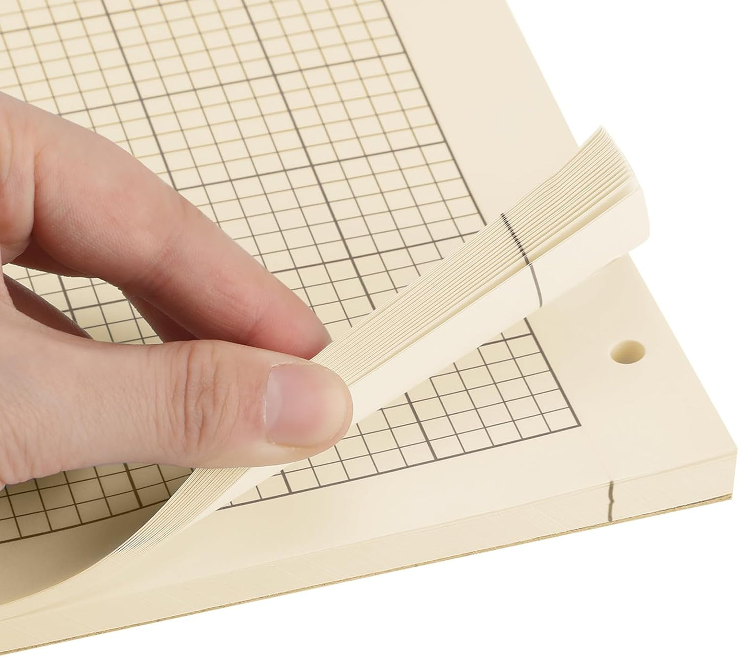 Seajan 2 Pcs Engineering Paper Notebook Engineering Computation Pad 8.5 x 11 Inches Engineer Graph Paper Notepad, 5 Squares Per Inch 3 Hole Punched Computation Pad, 100 Sheets/pack (Yellow)