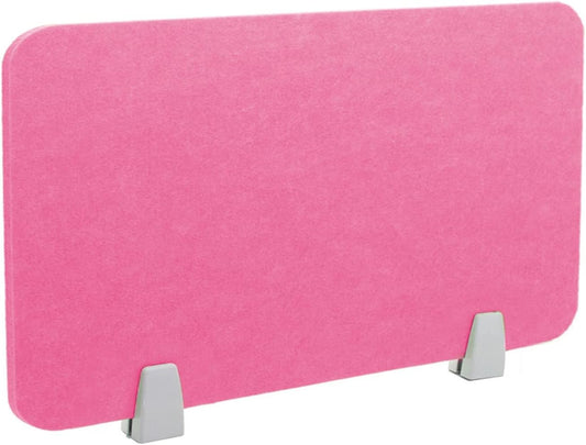 Icegrey Acoustic Desk Divider Privacy Panel Removable Sound Absorbing Desk Partition Board with 2 Clips for Student Call Centers Offices Braries Classrooms Library, Rose Red, 15.6x11.7