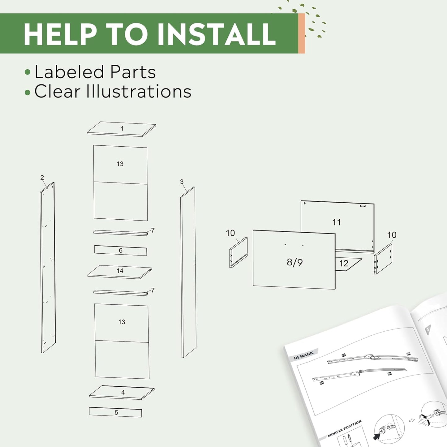 DEVAISE 4 Drawer File Cabinet with Lock, Vertical Filing Cabinet for A4/Letter Size Files, Wood Storage Organizer for Home Office, White