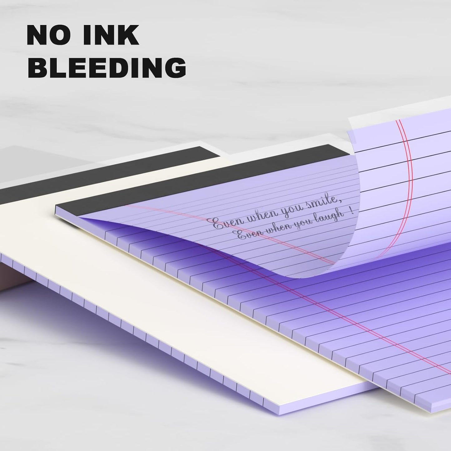 6pcs Small Legal Pad 5x8 College Ruled Purple Legal Pads Notepads 6 Pack Study Back Writing Pads 5 x 8 Perforated Narrow Ruled Pads of Paper Purple