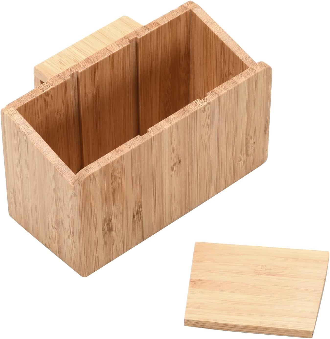 MobileVision Bamboo Caddy Add-On for Bamboo Charging Station Organizers; Compartment and cubby space fits pens, keys, and other small stationary items