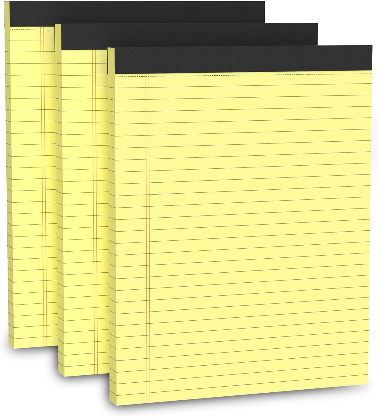 Legal Pads 8.5 x 11, 3 Pack Yellow Note Pads 8.5 x 11 Writing Pads Perforated Paper Tablets 8-1/2 x 11 Wide Ruled Legal Notepads Lined Pads of Paper Notepads Yellow Notebook 30 Sheets Per Notepad