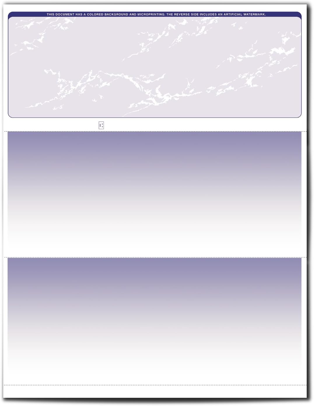 VersaCheck Secure Form #1000 - Blank Business Voucher on Top - Blue Prestige - 1000 Sheets